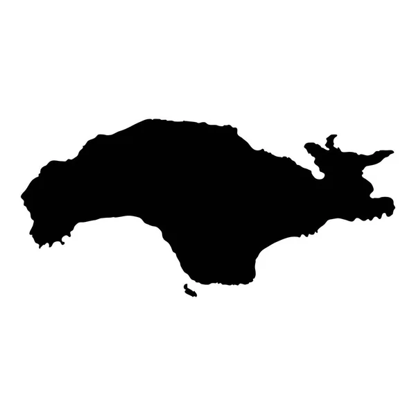Samos Mapa ostrov silhouette ikonu izolované Samos černá mapa osnovy vektorové ilustrace — Stockový vektor