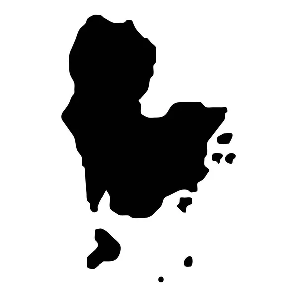 Redang Island Mapa ostrov silueta ikona izolovaná Redang Island černý mapa obrys vektor — Stockový vektor