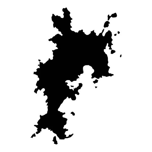 Komodo harita Adası siluet simge izole Komodo siyah harita anahat vektör çizim — Stok Vektör