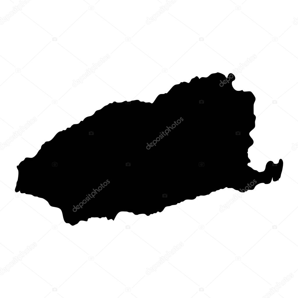 Imbros map Island silhouette icon Isolated Imbros black map outline Vector illustration