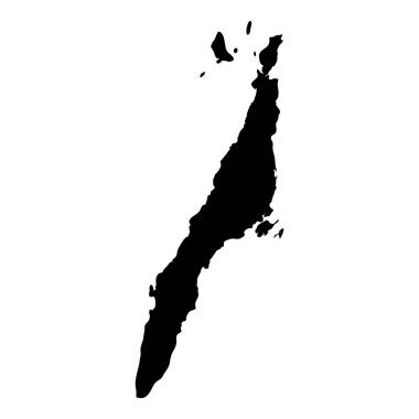 Cebu harita Adası siluet simge izole Cebu siyah harita anahat vektör çizim
