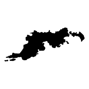 Tortola harita Adası siluet simge izole Tortola siyah harita anahat vektör çizim