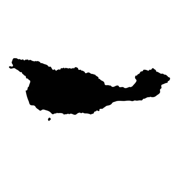 サンタ クルス島の地図島シルエット アイコン分離サンタ クルス島ブラック マップのアウトライン ベクトル — ストックベクタ