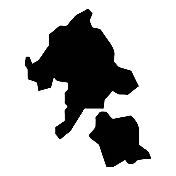 Aka ada Haritası Adası siluet simge Isolated Aka Adası siyah harita anahat vektör çizim — Stok Vektör