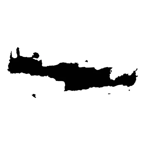 クレタ島の地図島シルエット アイコン分離クレタ島ブラック マップのアウトライン ベクトル図 — ストックベクタ