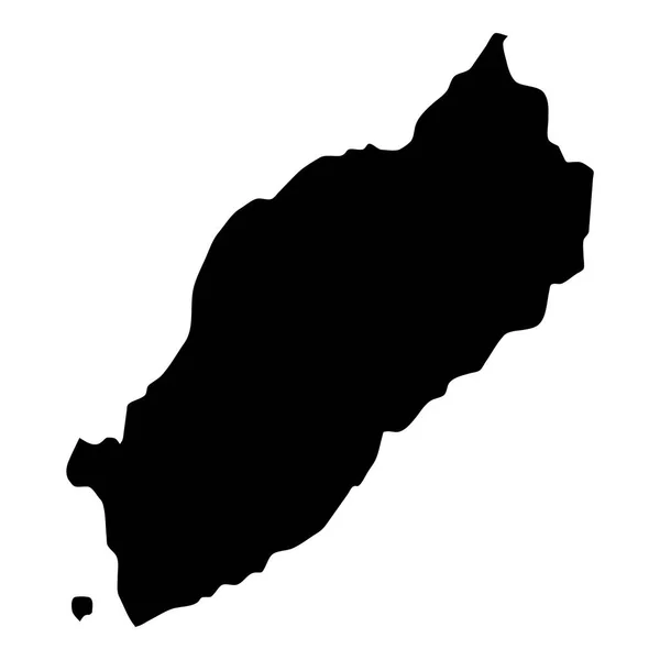 Itsukushima harita Adası siluet simge izole Itsukuşima siyah harita anahat vektör — Stok Vektör