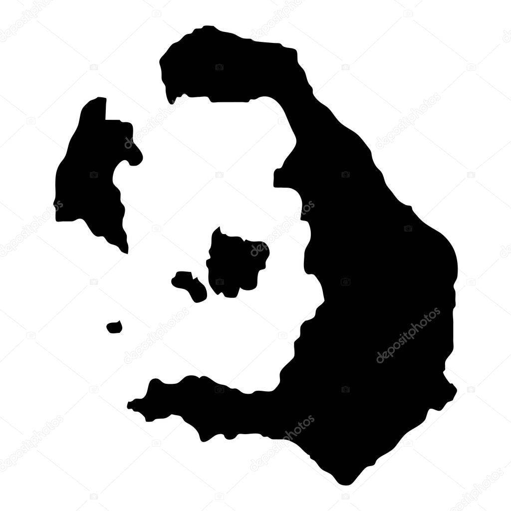 Santorini map Island silhouette icon Isolated Santorini black map outline Vector illustration