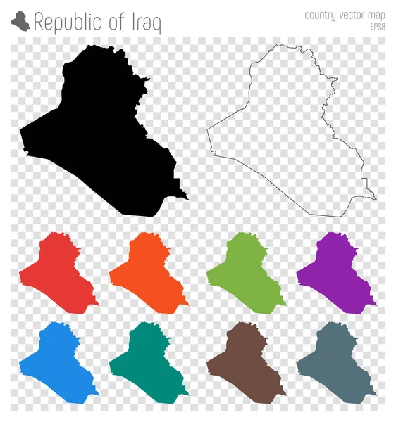 República de Irak mapa detallado alto país silueta icono Aislado República de Irak mapa negro — Archivo Imágenes Vectoriales