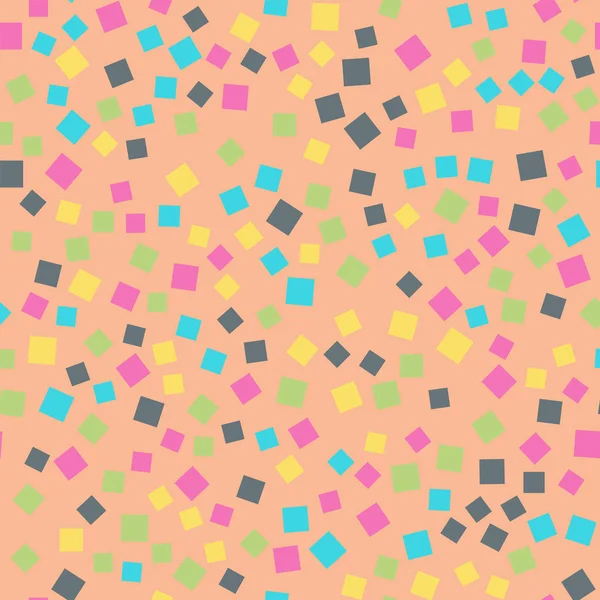 Patrón de cuadrados abstractos Fondo geométrico rosa Cuadrados aleatorios maravillosos Caótico geométrico — Vector de stock