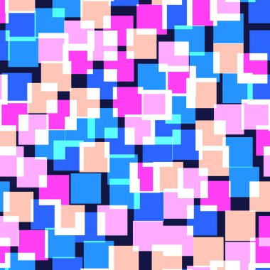 Desen derin mavi geometrik arka plan etkileyici rasgele kareler geometrik soyut kareler