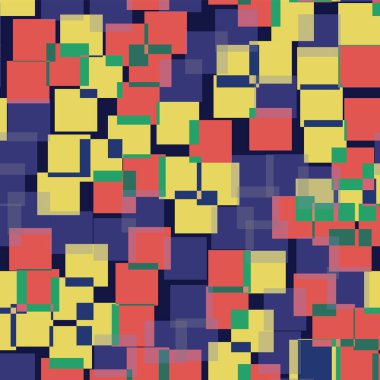 Soyut desen derin mavi geometrik arka plan benzersiz rastgele kareler geometrik kaotik kareler