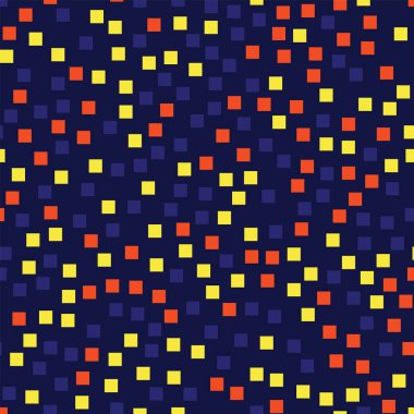 Soyut desen derin mavi geometrik arka plan beyaz atlı rasgele kareler geometrik kaotik kareler