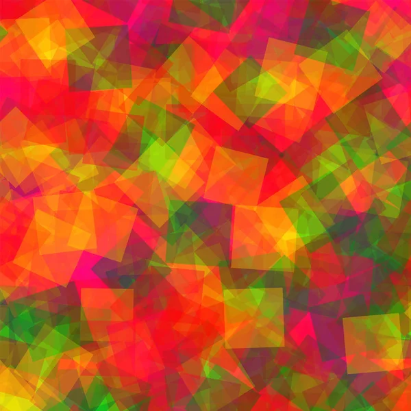 Abstraktní čtverce oranžové geometrické pozadí zářící náhodné kosočtverce geometrický chaotické — Stockový vektor