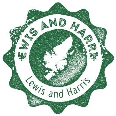 Lewis ve Harris vintage damga Retro tarzı el yapımı etiketi rozet veya seyahat için öğe eşleme