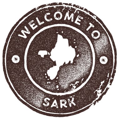 Sark harita vintage damgası Retro tarzı el yapımı etiketi rozet veya öğe için seyahat Hatıra Eşyası Brown