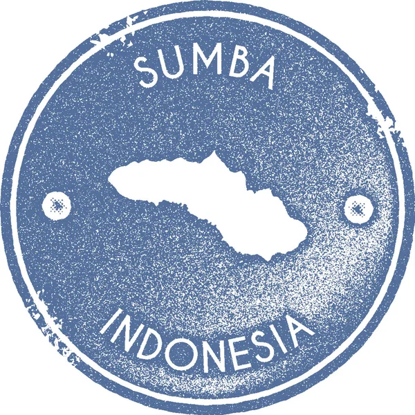 Sumba mapa carimbo vintage Etiqueta artesanal estilo retro emblema ou elemento para lembranças de viagem Luz —  Vetores de Stock