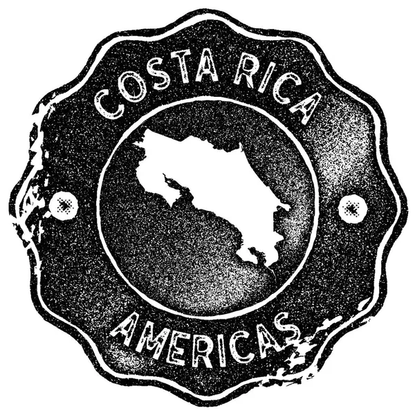 Mapa de Costa Rica sello vintage Estilo retro etiqueta hecha a mano insignia o elemento para recuerdos de viaje — Vector de stock
