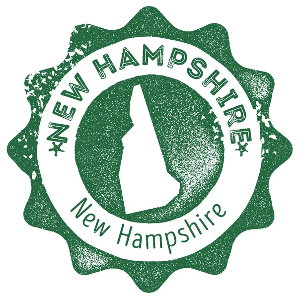 New Hampshire karta vintage stämpel retrostil handgjord etikett badge eller element för resor souvenirer — Stock vektor