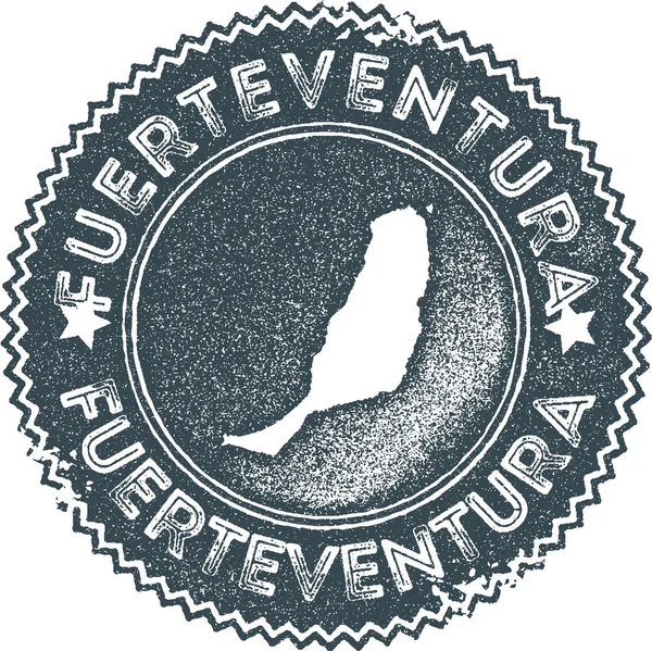 Mapa de Fuerteventura sello vintage Estilo retro etiqueta hecha a mano insignia o elemento para recuerdos de viaje — Vector de stock