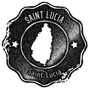 Saint Lucia Haritası vintage damgası Retro tarzı el yapımı etiketi rozet veya öğe seyahat Hediyelik eşyalar için