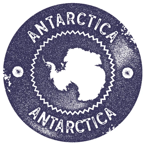 Mapa de la Antártida sello vintage Estilo retro placa de etiqueta hecha a mano o elemento para recuerdos de viaje — Archivo Imágenes Vectoriales
