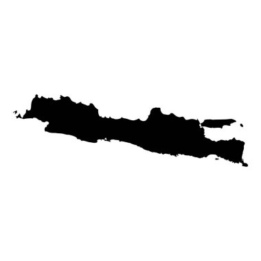 Java harita Adası siluet simge izole Java siyah harita anahat vektör çizim