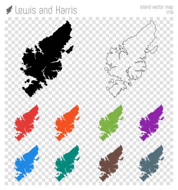 Lewis ve Harris yüksek Detaylı harita Adası siluet simge izole Lewis ve Harris siyah göster