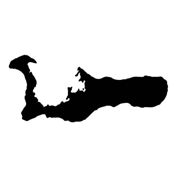 Grand Cayman Adası siluet simge izole Grand Cayman siyah harita anahat vektör harita — Stok Vektör