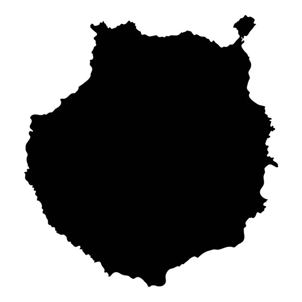 Силуэт острова Гран-Канария Изолированная чёрная карта Гран-Канария Вектор — стоковый вектор