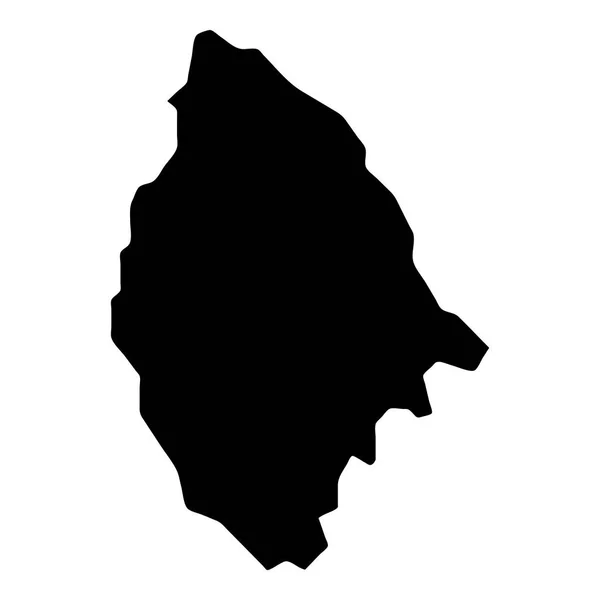 Mappa di La Digue Icona di silhouette isolata Mappa nera di La Digue Illustrazione vettoriale — Vettoriale Stock