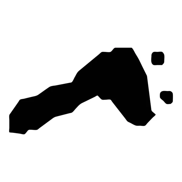 Силуэт острова Ко Липе (Isolated Ko Lipe) Черный контур карты Векторная иллюстрация — стоковый вектор