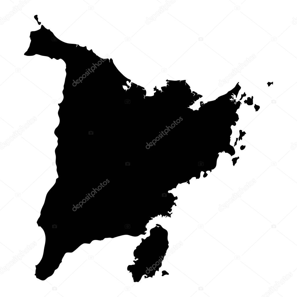 Panay map Island silhouette icon Isolated Panay black map outline Vector illustration