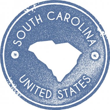 Güney Carolina harita vintage damgası Retro tarzı el yapımı etiketi rozet veya öğe seyahat Hediyelik eşyalar için