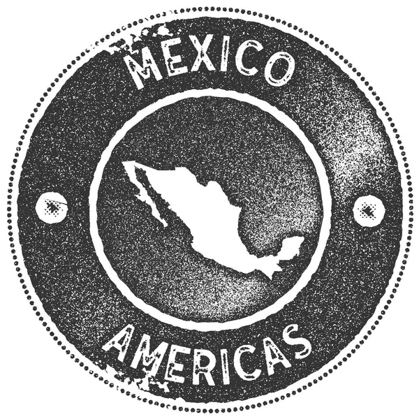 México mapa vintage sello estilo retro etiqueta hecha a mano insignia o elemento para recuerdos de viaje oscuro — Archivo Imágenes Vectoriales