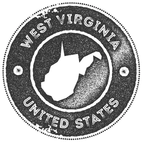 West Virginia kaart vintage stempel Retro stijl handgemaakte label badge of element voor reizen souvenirs — Stockvector