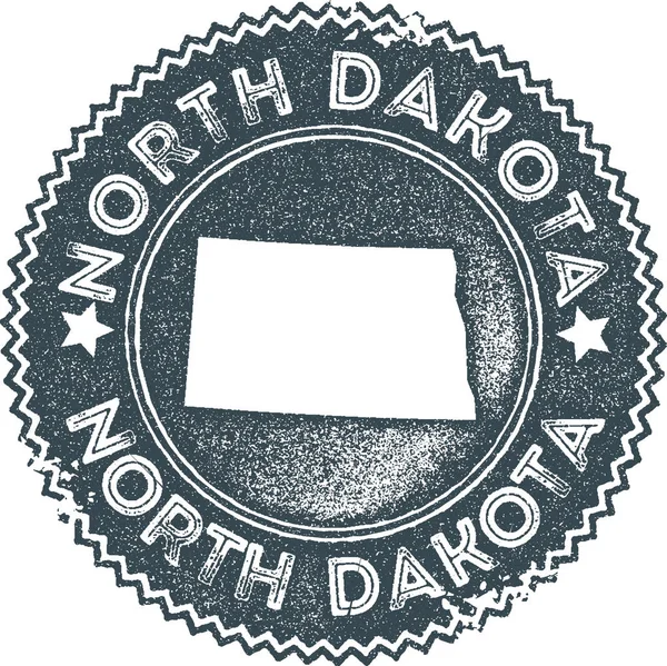 Kuzey Dakota harita vintage damga Retro tarzı el yapımı etiketi rozet veya öğe seyahat Hediyelik eşyalar için — Stok Vektör