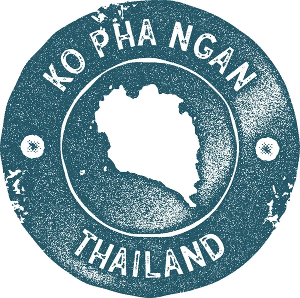 Ko Pha Ngan 지도 빈티지 스탬프 복고풍 스타일 수 제 라벨 배지 또는 여행 기념품에 대 한 요소 — 스톡 벡터