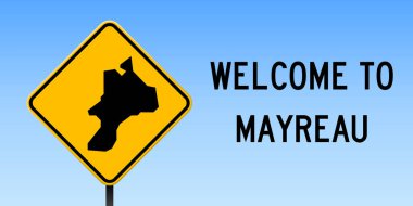 Yol işareti geniş poster Mayreau haritada Mayreau ada harita üzerinde sarı rhomb yol işaret vektör ile