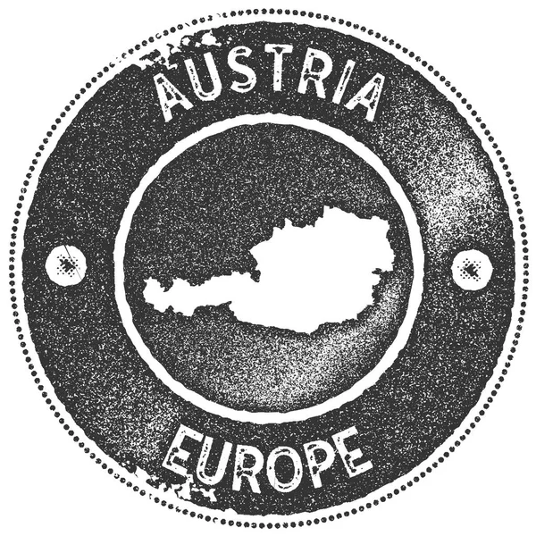 Austria map vintage stamp Retro style handmade label badge or element for travel souvenirs Dark — Stock Vector