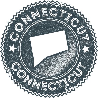 Connecticut harita vintage damgası Retro tarzı el yapımı etiketi rozet veya öğe seyahat Hediyelik eşyalar için