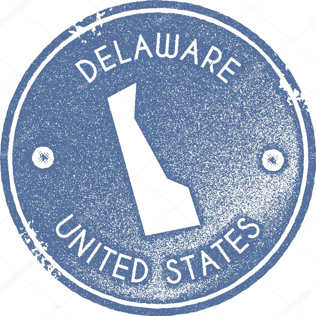 Delaware map vintage stamp Retro style handmade label badge or element for travel souvenirs Light