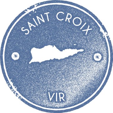 Saint Croix harita vintage damgası Retro tarzı el yapımı etiketi rozet veya öğe seyahat Hediyelik eşyalar için