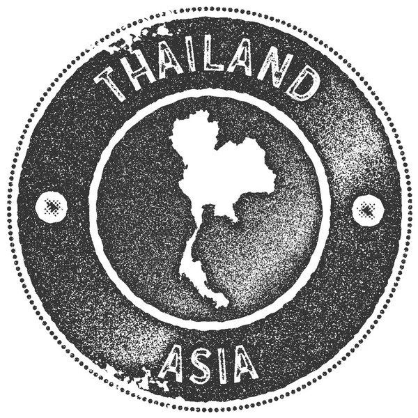 Карта Таиланда винтажный штамп Ретро стиль этикетки ручной работы знак или элемент для путешествий сувениры темные — стоковый вектор