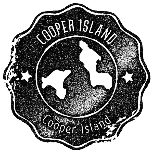 Mapa de Cooper Island sello vintage Estilo retro etiqueta hecha a mano insignia o elemento para recuerdos de viaje — Vector de stock