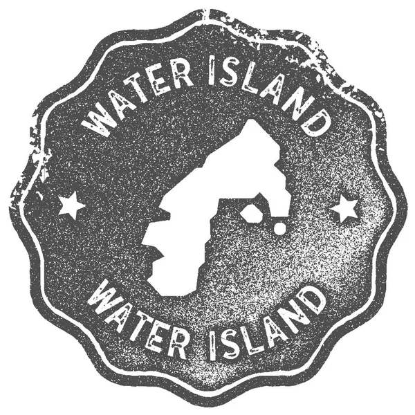 Mapa Water Island sello vintage Estilo retro etiqueta hecha a mano insignia o elemento para recuerdos de viaje — Vector de stock