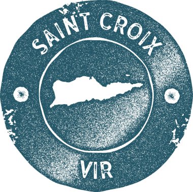 Saint Croix harita vintage damgası Retro tarzı el yapımı etiketi rozet veya öğe seyahat Hediyelik eşyalar için