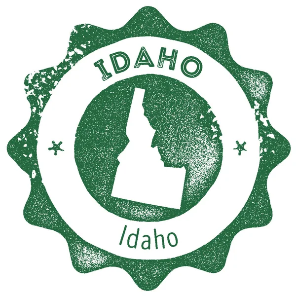 Idaho megjelenítése vintage bélyegző Retro stílusú kézzel címke, jelvény vagy elem az utazási ajándéktárgyak sötét — Stock Vector