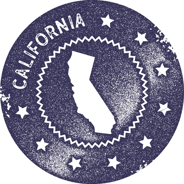 California harita vintage damgası Retro tarzı el yapımı etiketi rozet veya öğe seyahat Hediyelik eşyalar için — Stok Vektör