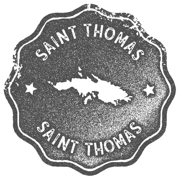 Saint Thomas hartă timbru vintage stil retro eticheta manual insigna sau element pentru suveniruri de călătorie — Vector de stoc