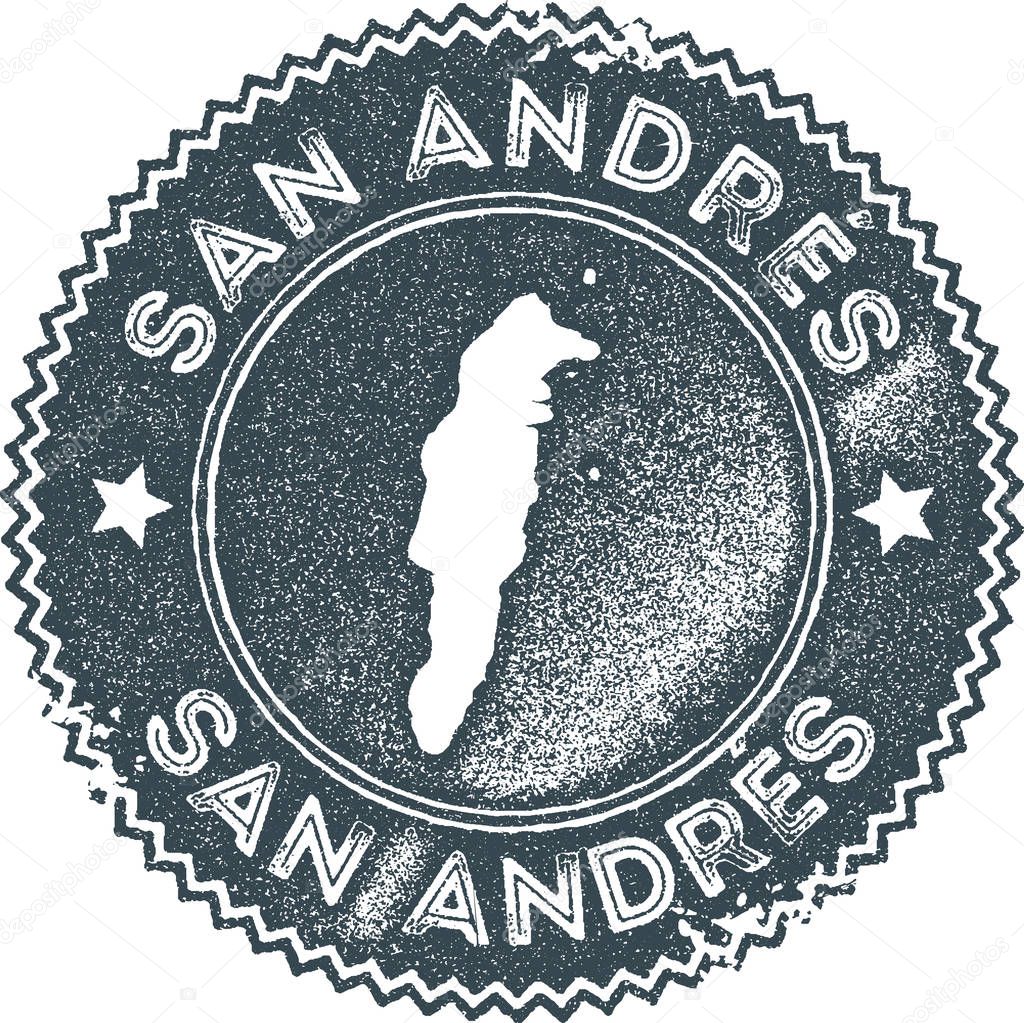 San Andres map vintage stamp Retro style handmade label badge or element for travel souvenirs